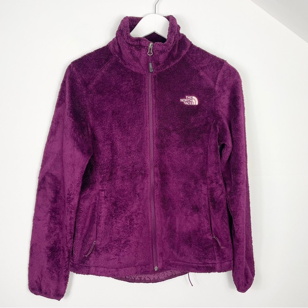 The NORTH FACE Womens Osito Purple Maroon Fleece Full Zip Jacket Fuzzy Soft Sz S